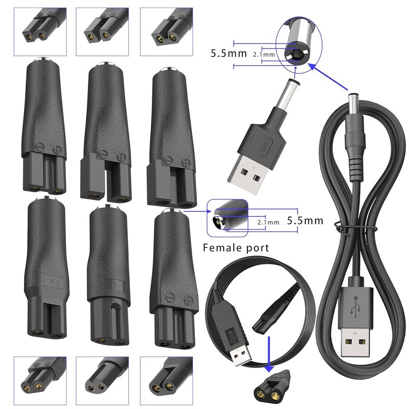 Pinkind 10 PCS 5V Replacement Charger USB Power Cord Adapter Compatible with Various Types of Hair Clippers,Beard Trimmers,Shavers,Beauty Instruments, Electric Hairdressers,Desk Lamps,HQ8505 Charging Cable - Image 4